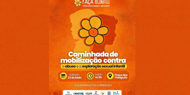 Ilha Solteira promove caminhada da campanha Maio Laranja contra violência sexual infantil