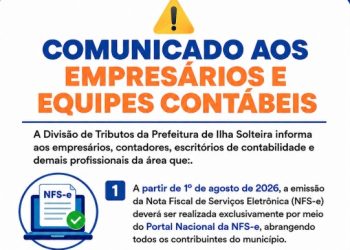 Ilha Solteira orienta empresas sobre emissão nacional da NFS-e e alerta para regularização de débitos