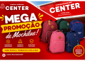 Mochilas em promoção na Center Papelaria