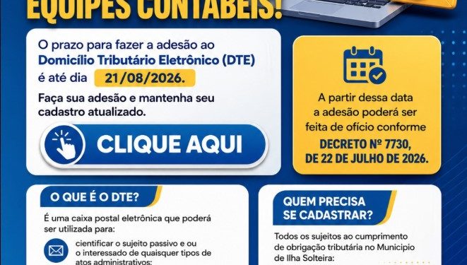 Prazo para adesão ao DTE termina nesta sexta-feira em Ilha Solteira